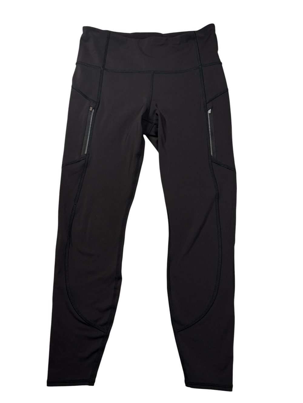 Athleta Interval Tight Legging Black Zip Pocket Athletic Leggings Small-Petite